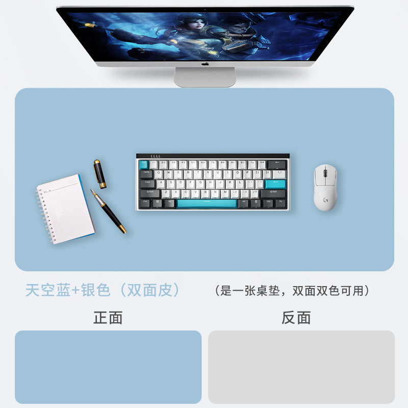 Alfombrilla de ratón de cuero de gran tamaño antideslizante teclado de computadora almohadilla de escritorio de oficina almohadilla de escritura mesa de café almohadilla de escritorio patrón de impresión LOGO