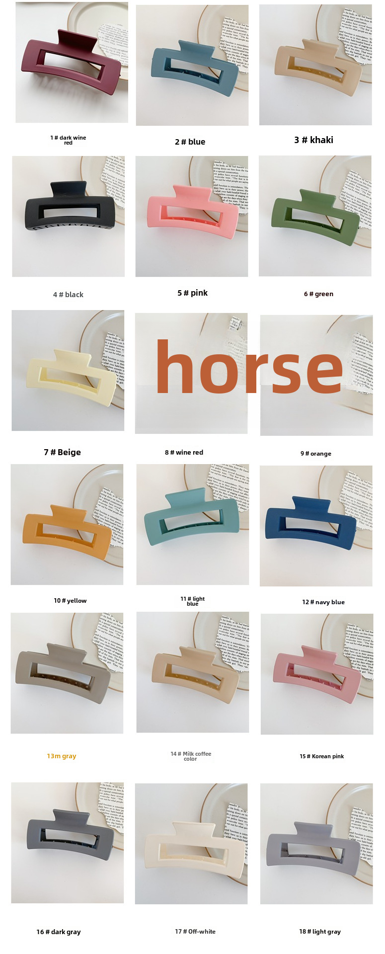  large grip clip Korean bath plate hair clip claw clip back head shark clip matte plastic hair grip wholesale_voghion.com