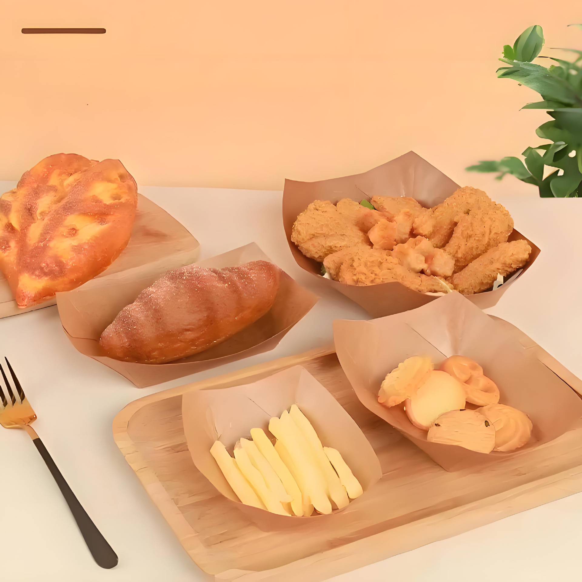 Коробка из крафт-бумаги одноразовая открытая картошка фри жареная курица закуски закуски куриная еда с куриным рисом на вынос