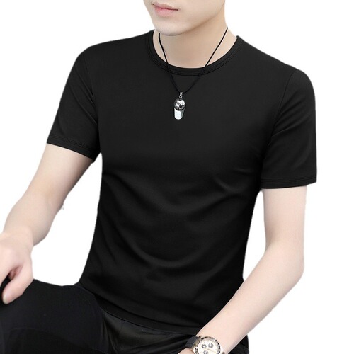 New Milk Silk Long-Sleeve and Short-Sleeve T-Shirts for Men 2024 Summer High-Grade Trendy Polyester Quick-Dry Half-Sleeve Shirts