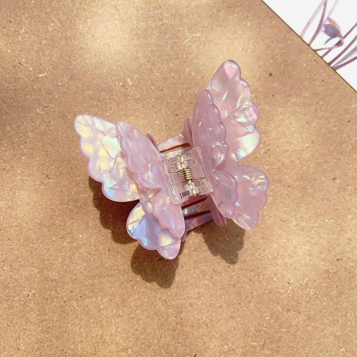 24g Weight Hair Claws Hair Accessories Type 1 Piece Quantity Holiday, Daily Occasion Acrylic, Acetic acid sheets Material Butterfly Pattern Women's Gender Sweet Style Sweet Women's Butterfly Arylic Acetic Acid Sheets Hair Claws 7