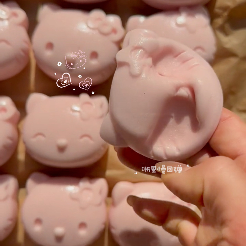 Simulated Hot-Selling Sticky Soft Squishy Slow Rebound Kt Cat Squishy Toy Wholesale Manufacturer Toy Slow Rebound Cross-Border