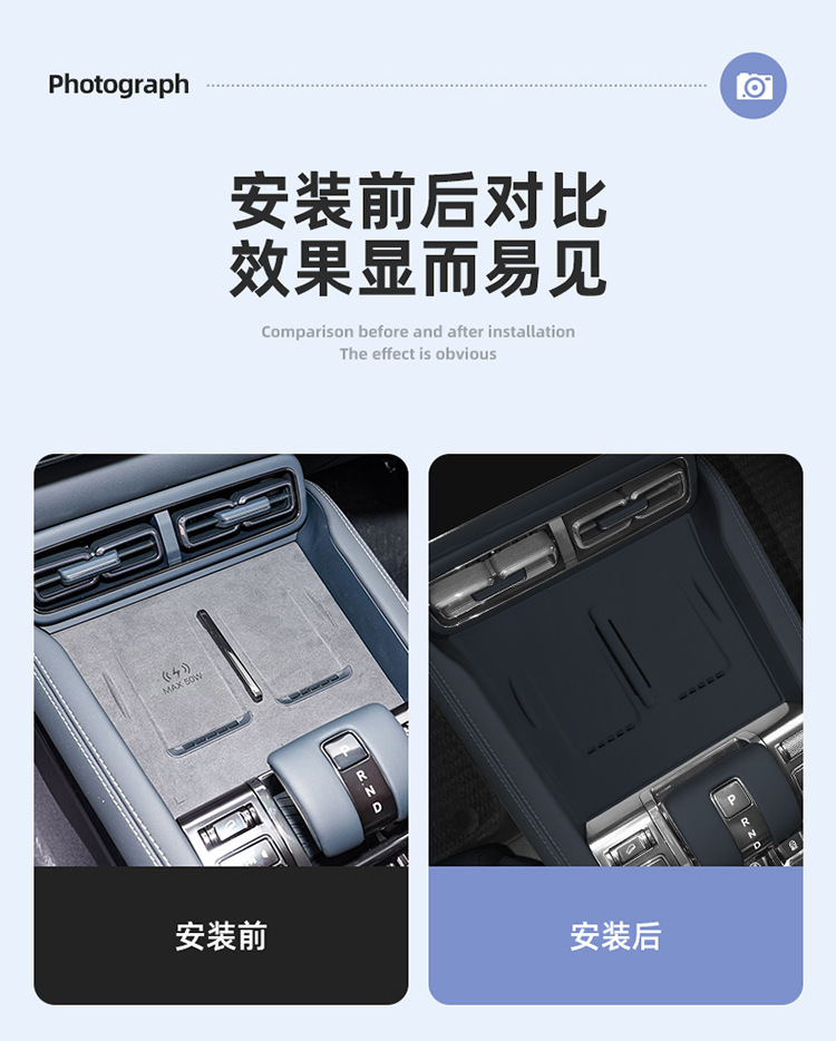 Suitable for 23-25 Models of Fang Cheng Bao 5 Silicone Wireless Charging Pad, Central Control Protection Anti-Slip Mat, Modification Accessories