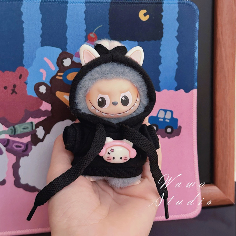 迷你版4.0LABUBU搪胶脸毛绒盲盒玩偶衣服套装小鼻嘎心底密码四代|undefined