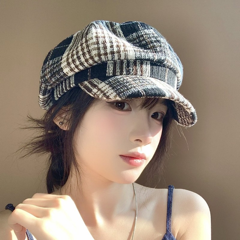 八角帽贝雷帽女2025春夏新款画家帽报童帽子韩系大头围显脸小秋冬|undefined