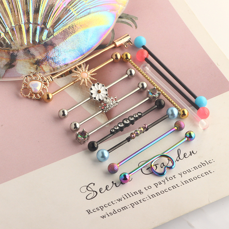 28g Weight Ear Studs Classification Ear Cartilage Rings & Studs Piercing Type Ear Cartilage Rings & Studs Simple Style Classic Style Rhombus 304 Stainless Steel Ear Cartilage Rings & Studs