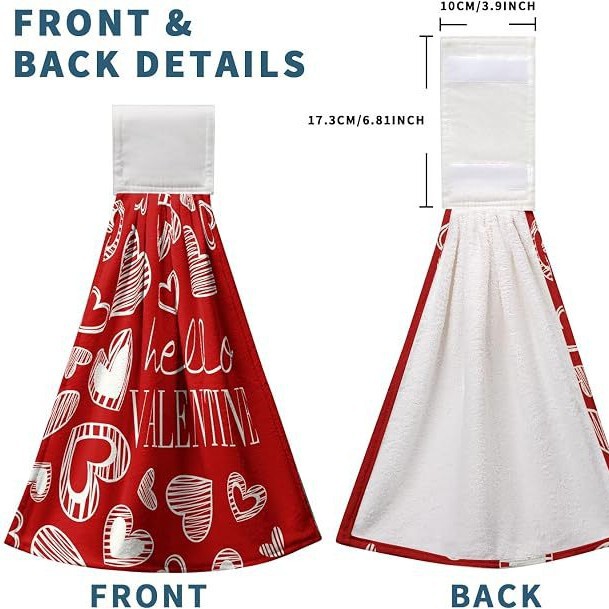 Valentine's Day Hanging Kitchen Towels Set of Two Valentine's Day Red Heart Buffalo Plaid Hand Towels Valentine's Day Hanging Kitchen Towels Set of Two Valentine's Day Red Heart Buffalo Plaid Hand Towels