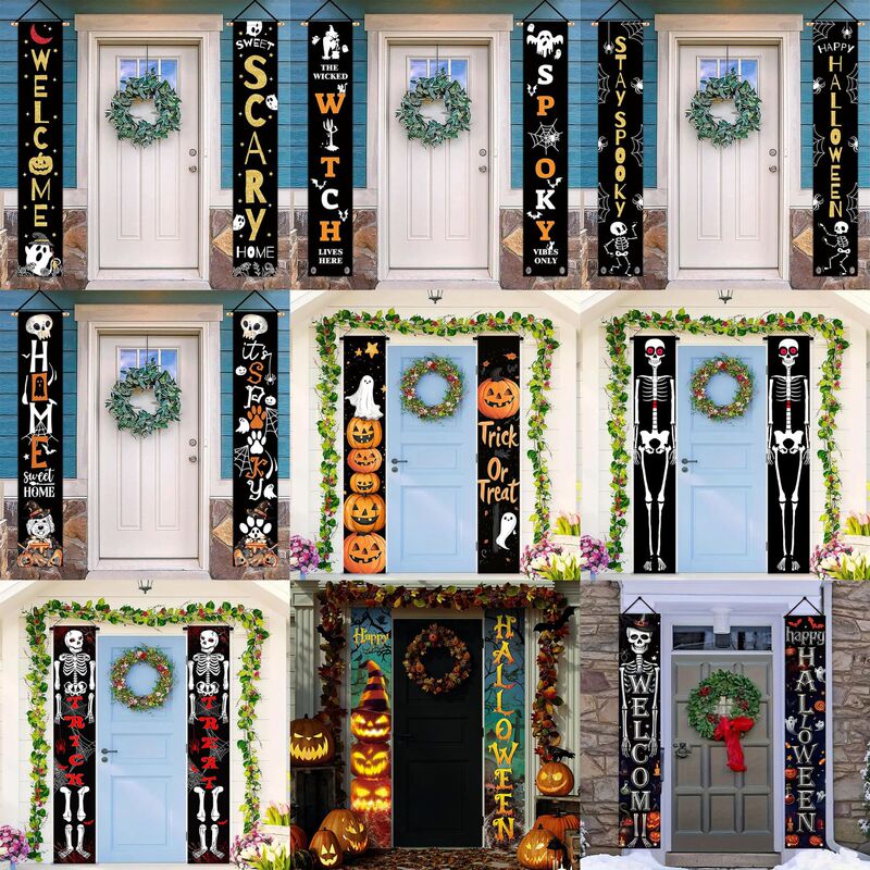 Halloween Banner Decoration Cross-Border Amazon Ghost Skull Porch Decoration Courtyard Outdoor Party Decoration