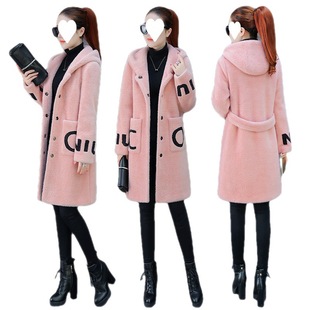 Velvet Coat Women's loose hooded mid-length autumn and winter 2023 new Korean style thick popular coat