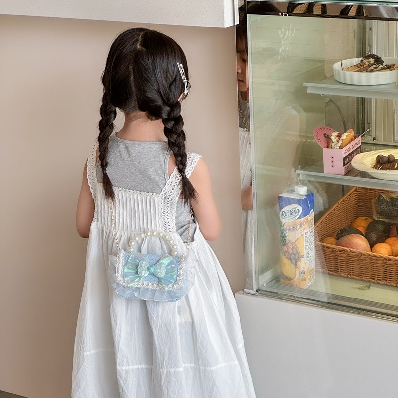 Estilo occidental princesa bandolera moda pequeña fragancia bowknot bandolera para niños y niñas nueva cadena mini bolso para niños