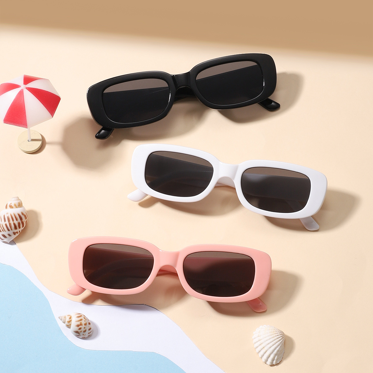 2021 New Square Children's Sunglasses Jelly Frame Fashion Sunglasses AliExpress Cross-border 6830