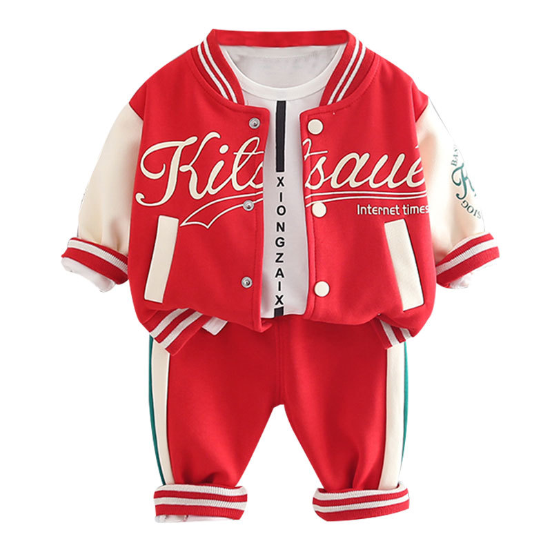 Kinder-Baseballanzug, Strickjacke, Herbst-Langarm-Freizeitsportbekleidung, Kinderkleidung, Baby-Set,_voghion.com