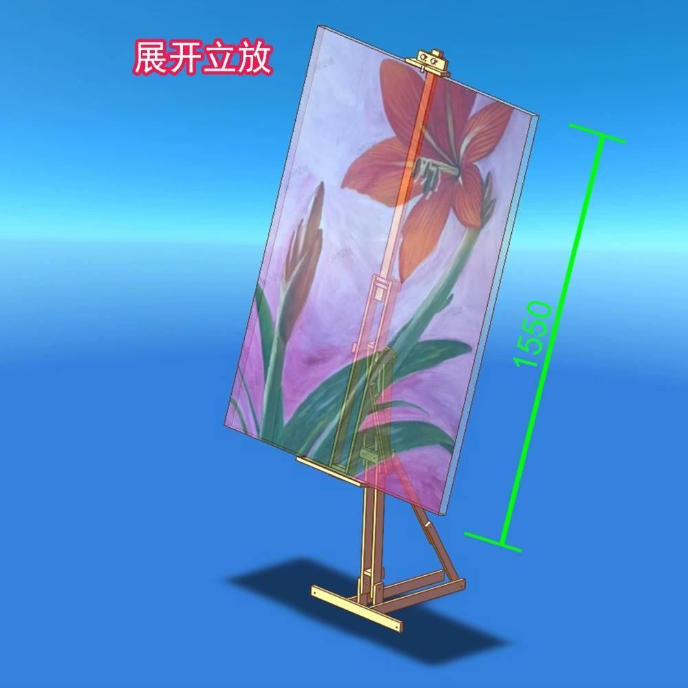 Guangxi's cheap dual-purpose large-format free-lifting tilt-folding lightweight solid beech art easel