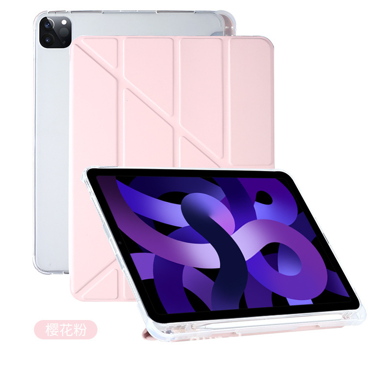 Ipad変形y折り畳み保護カバーair 5側にペン溝10.2tpuボトムケースpro12.9革カバーを適用します。|undefined