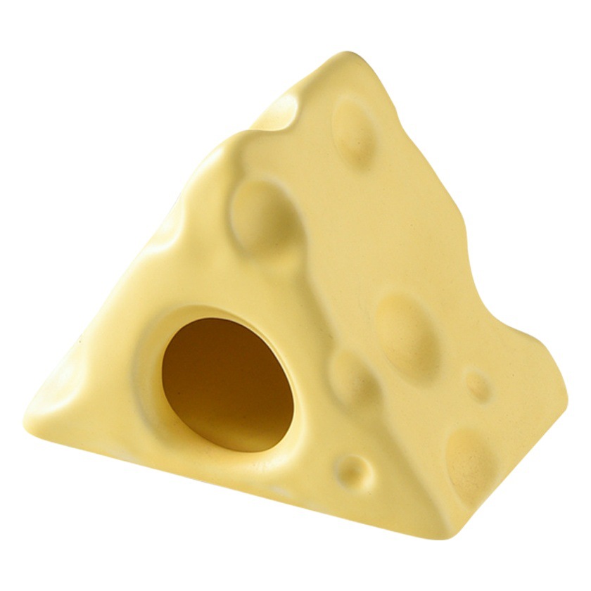 JUNPUN hámster nido de enfriamiento cerámica triángulo queso pequeña casa verano alivio de calor mascota escondite hielo suministros de la casa
