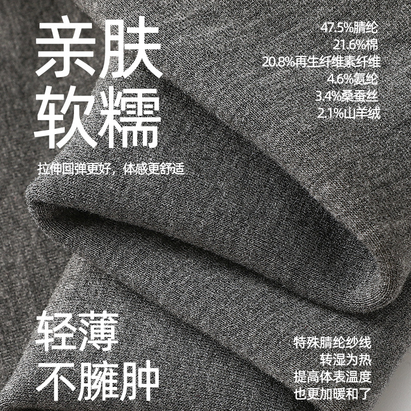 (카테고리A) 흔적이 남지 않는 실크 항균 A타입 라운드넥과 남성용 밑단 캐시미어 조끼로 남성 가을겨울 따뜻한 조끼