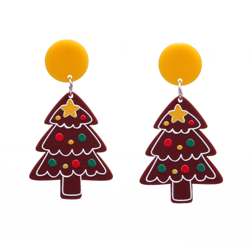 Navidad joyería europea y americana Santa Claus campana pendientes mujer ins estilo moda pendientes de vacaciones