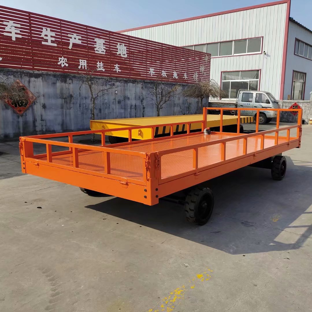 大型拖车组工具货物运输平板车 10吨四轮围栏拖车 6000*2400*300