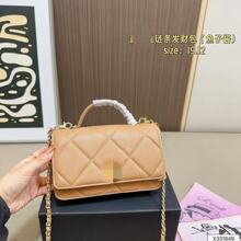 小香风真皮高仿大牌奢侈品手提包菱格链条单肩斜挎包女包包腋下包