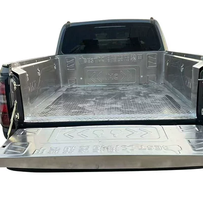 2025 New Model Jmc Baojian Extended Version Flat Bottom Cargo Box Trunk Rear Bucket Silver Stainless Steel Cargo Box Pad (Trunk Mat) - extended-collection-with-words-on-the-bottom-stainless-steel-cargo-box