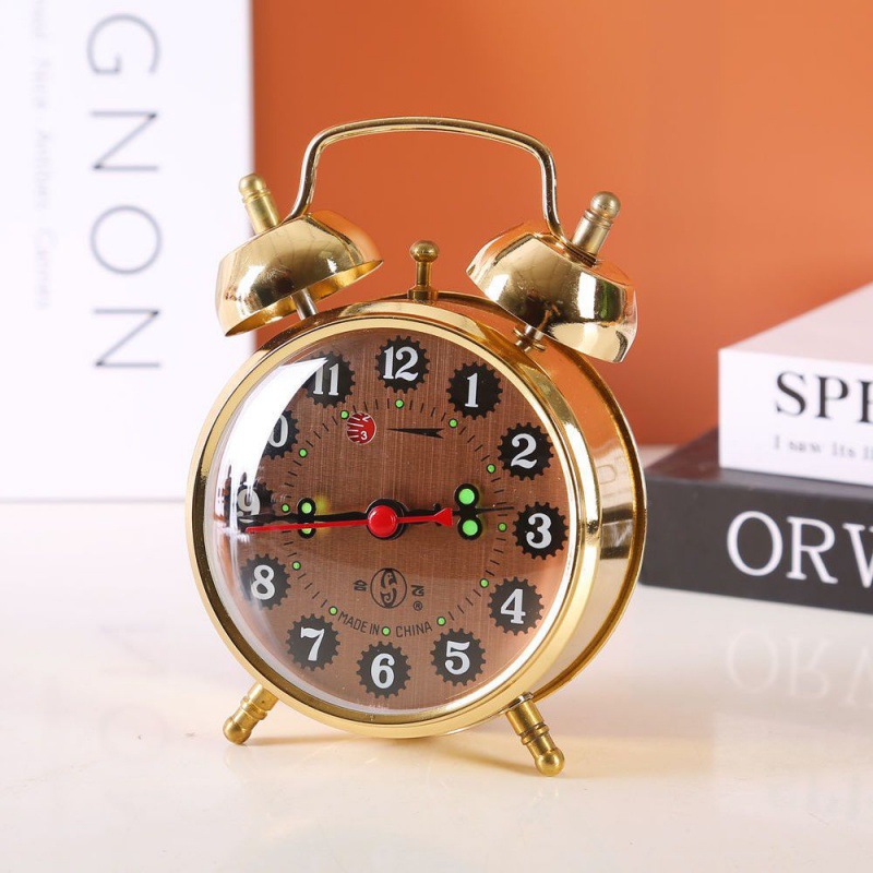 Mecánicos mecánicos de pollo para comer arroz reloj despertador retro nostálgico antiguo metal creativo dormitorio de estudiantes