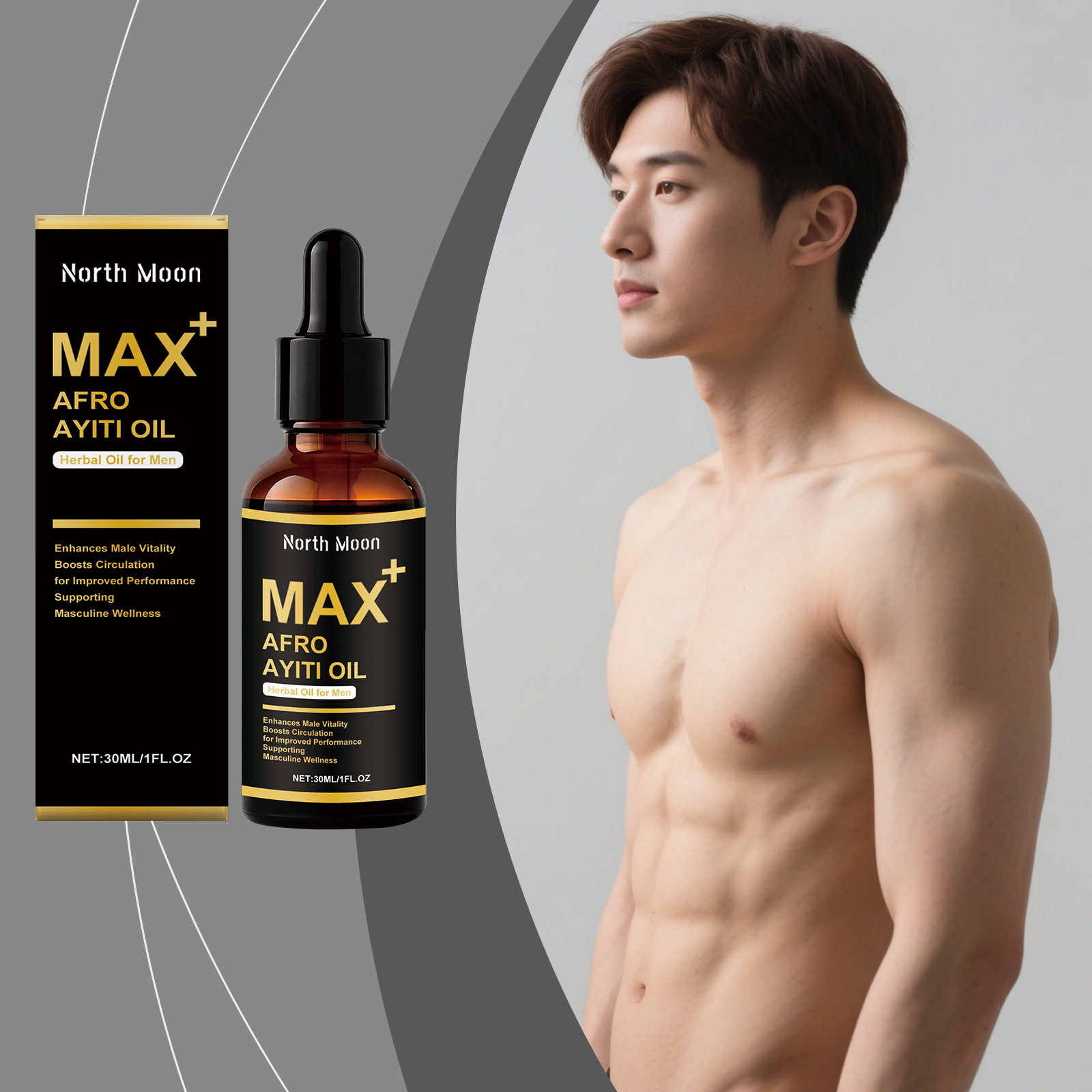 North Moon Men's Body Massage Oil Nourishes Men's Bodies, Enhances Vitality, and Provides Daily Care Massage Oil