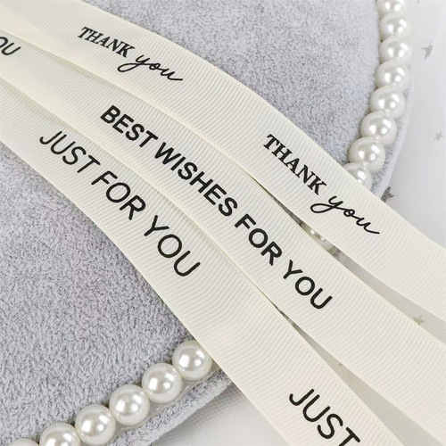 Internet celebrity off-white threaded ribbon INS style English ribbon gift box baked flowers packaging diy bow tie