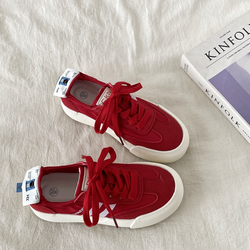 Xishu Red Ballet Training Shoes Women's 2026 New Summer Thin Breathable Canvas Shoes Casual Sports Sneakers