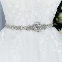 欧美新娘饰品轻奢手工珍珠腰饰婚纱礼服配饰缎面绑带手缝水钻腰带