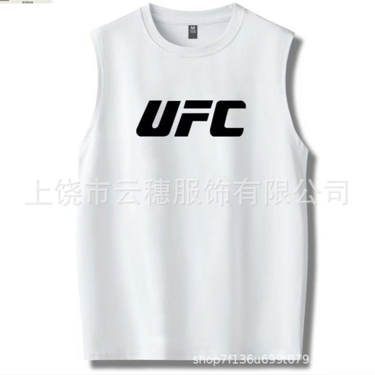 Outdoor Fitness Sleeveless Vest Pure Cotton Men's Fighting T-Shirt Ufc Boxing Martial Arts Sanda Top Printed