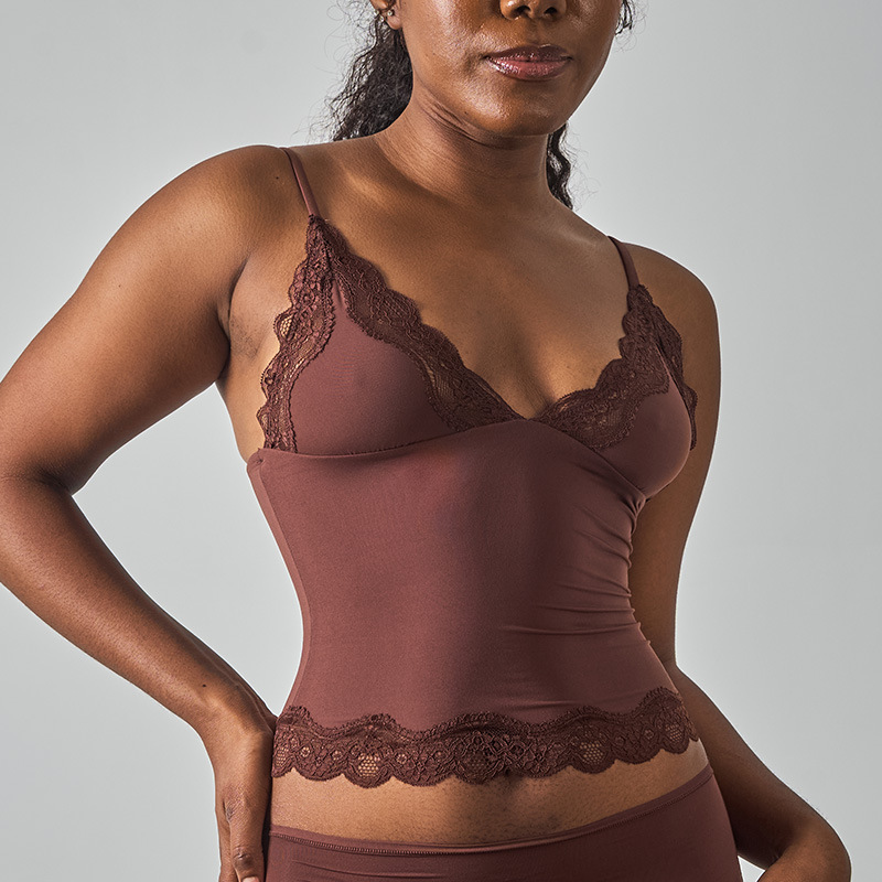Lace Top Sk Sexy Lace Deep V Wire-Free Sling Fashionable Inner Wear Sexy and Comfortable Private Clothing Lady Style