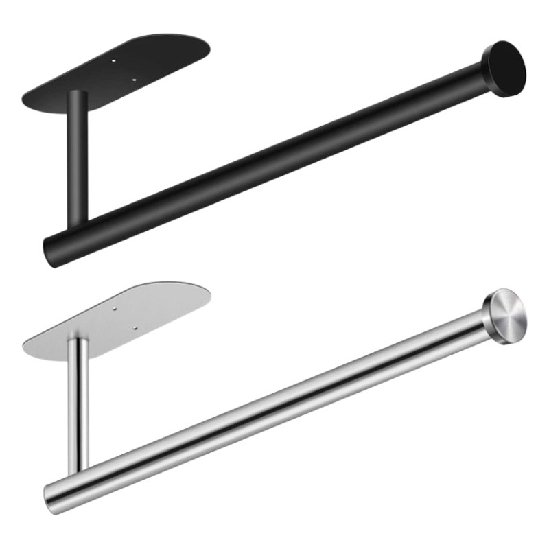 Cross-border 304 stainless steel kitchen tissue holder tissue holder non-perforated roll paper holder bathroom towel bar self-adhesive dual-purpose