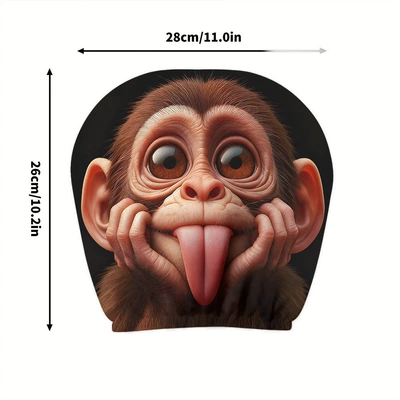 car headrest cover, TEMU can be | Universal seat cover - tongue-sticking-out-monkey-double-sided-printing-1-piece
