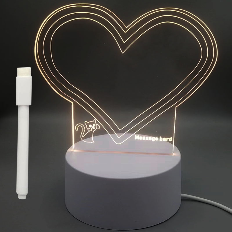 Especial transfronterizo para actividades festivas, mensajes escritos a mano de bricolaje, luces nocturnas en 3D, adornos acrílicos, regalos de ambiente junto a la cama