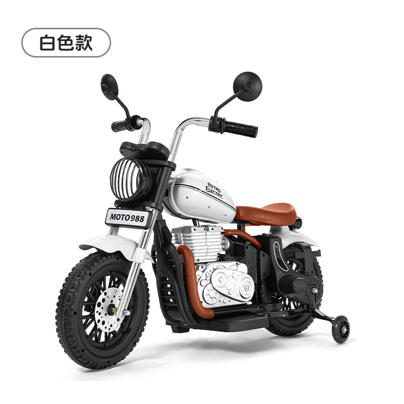 子供用電気自動車、オートバイ、ベビー二輪オフロード車、男性と女性の子供用レトロハーレーおもちゃの車、大人も座ることができます|undefined
