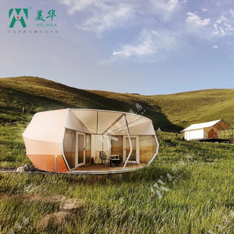 Forma creativa carpa en forma de tienda de campaña Espacio cápsula carpa calabaza Oval característica B & B Hotel fabricante