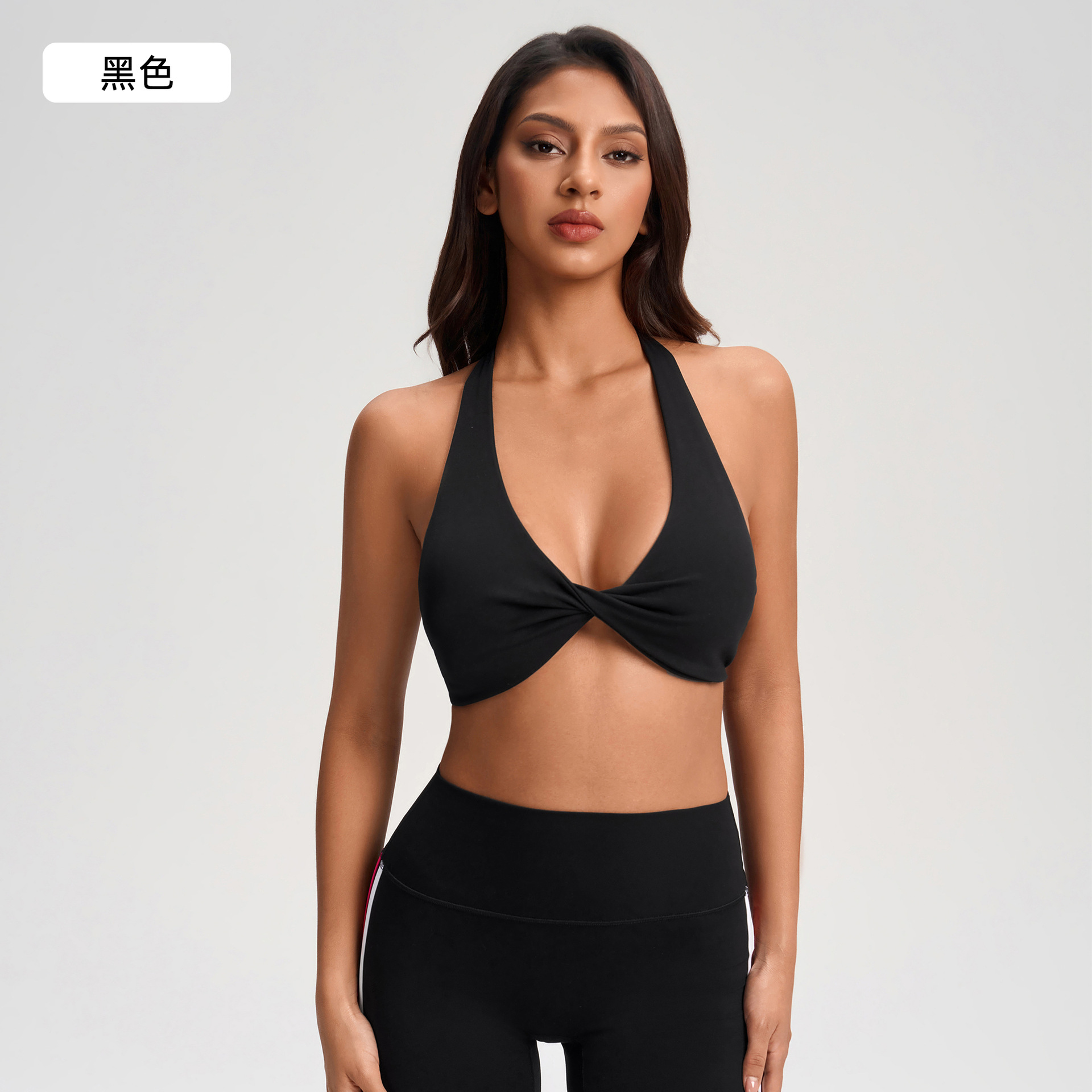 Europa y América sexy cuello en V bra de yoga para correr ropa interior de fitness sin anillo de acero bra deportivo YG - 1005