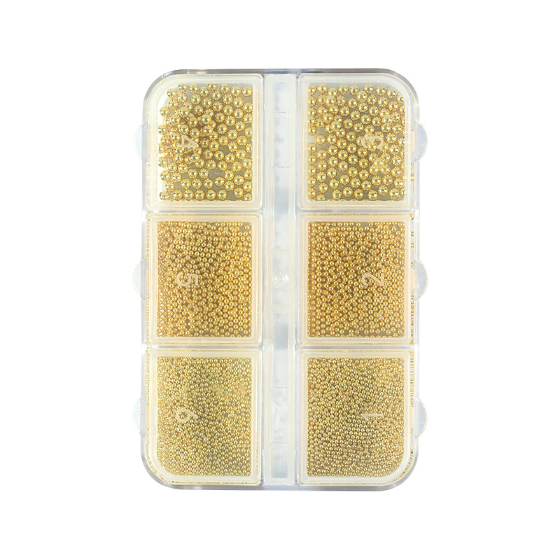 Celebridad de Internet mismo estilo joyería de uñas pequeña bola de acero desgaste paquete de material de uñas accesorios de decoración de taladro de uñas pequeña joyería al por mayor