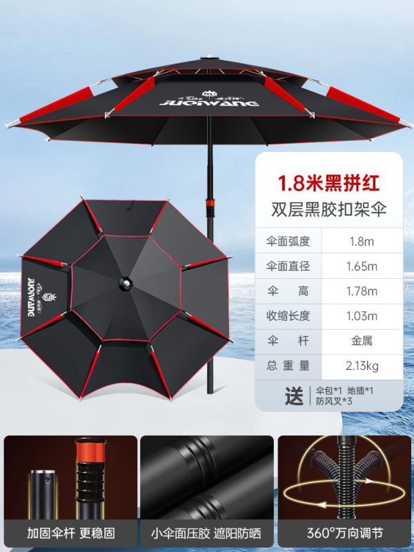 2025新款钓鱼伞户外专用拐杖大钓伞防暴雨加厚防晒防雨垂钓遮阳伞|undefined