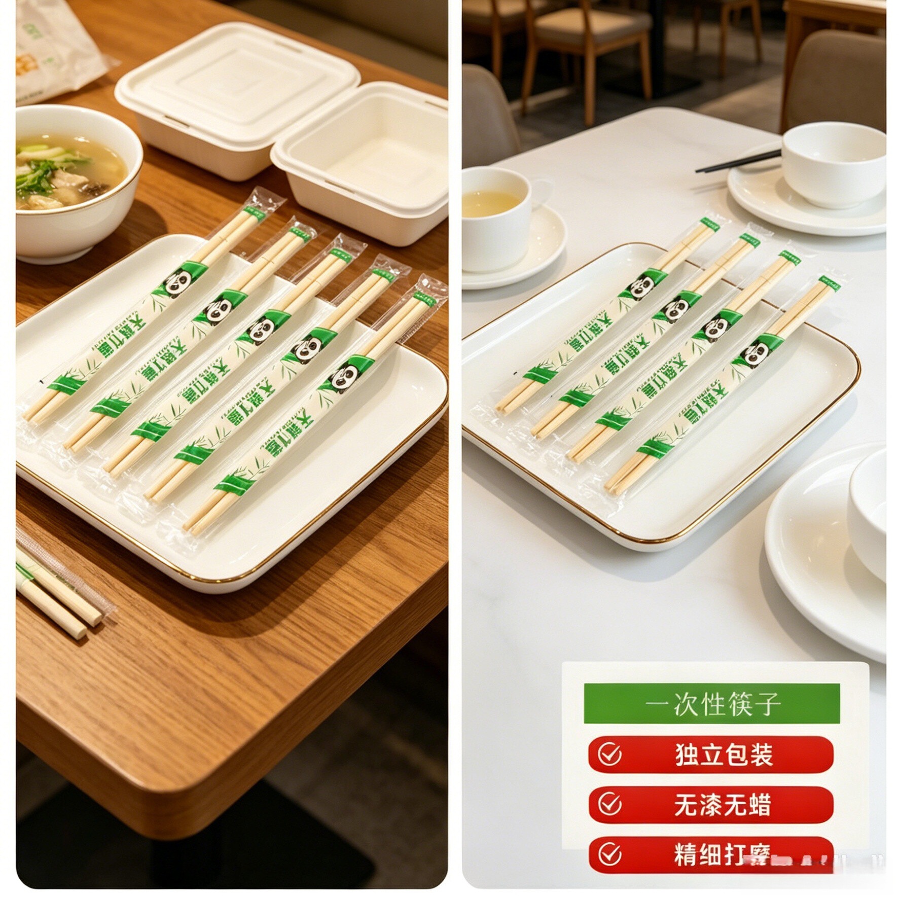 In-Stock Disposable Bamboo Chopsticks, Individually Packaged, for Restaurants, Fast Food, Takeout, Commercial Use, Thickened Bamboo Chopsticks, Wholesale