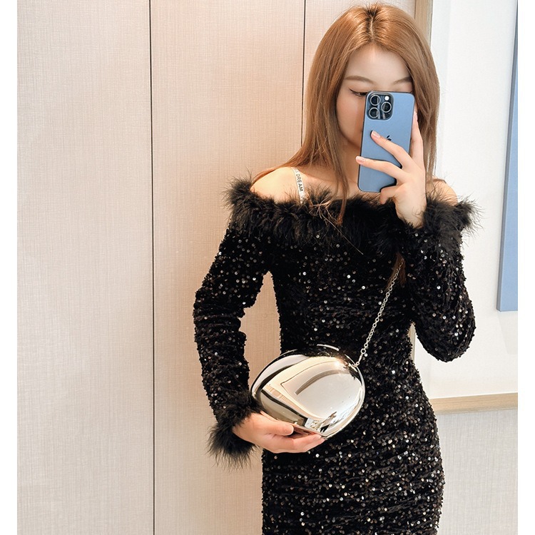 Bolsa de cena acrílica de venta transfronteriza de nicho de diseño especial bolsa de cena huevo de ganso hombro bolso de mano