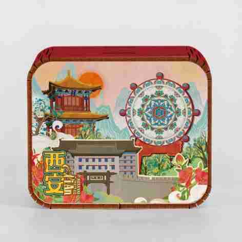 オリジナルアモイ重慶南京西安都市動態オルゴールオルゴールオルゴール観光記念品