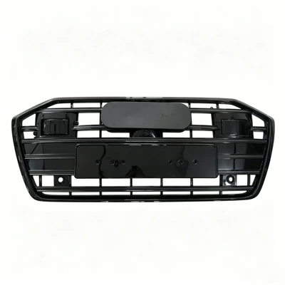 Applicable to 2019-2023 Audi A6 C8 modified S6 front bumper center grid ACC C8PA grille ventilation cover (Zhongwang) - 2019-2024s6acc-chinese-net-black-bottom-black-frame-black-bar