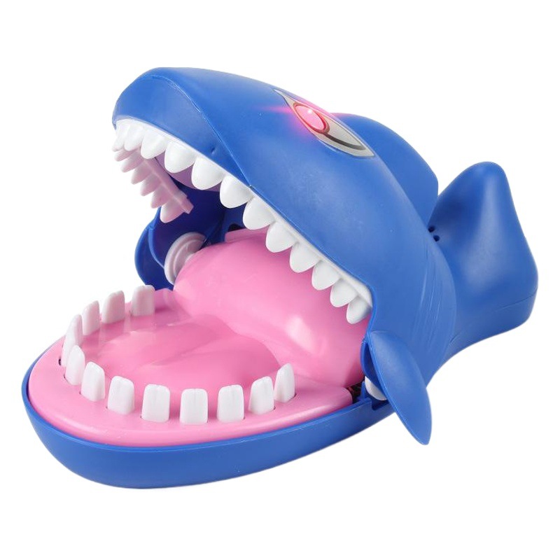 Dedo morder juguete entero tiburón dedo morder pirata cubo precaución perro padre-hijo truco juguete