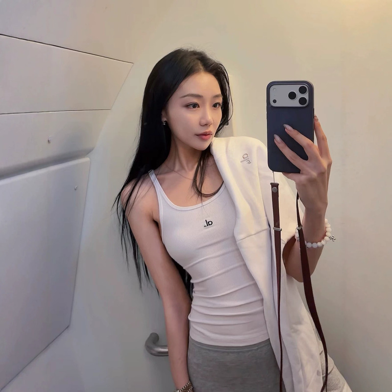 aio new yoga pilates fitness running casual sports camisole elastic slim-fit pure cotton women's tank top