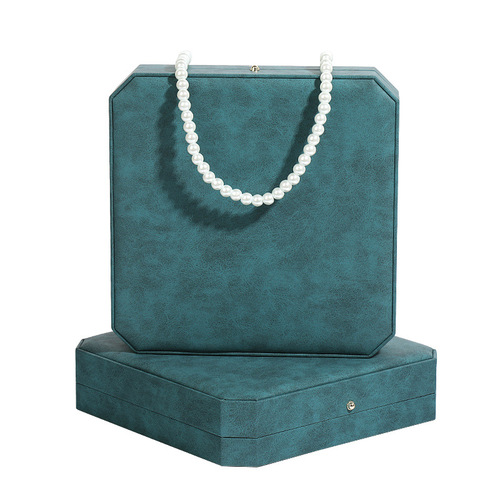 PU Pearl Necklace Jewelry Box, Jewelry Storage Box, Packaging Box, Mother's Day Goddess Pearl Box Wholesale