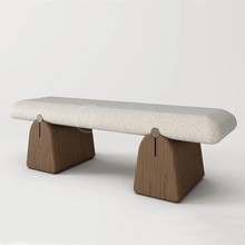北欧简约实木衣帽间换鞋凳卧室床尾凳客厅轻奢沙发凳样板间长条凳