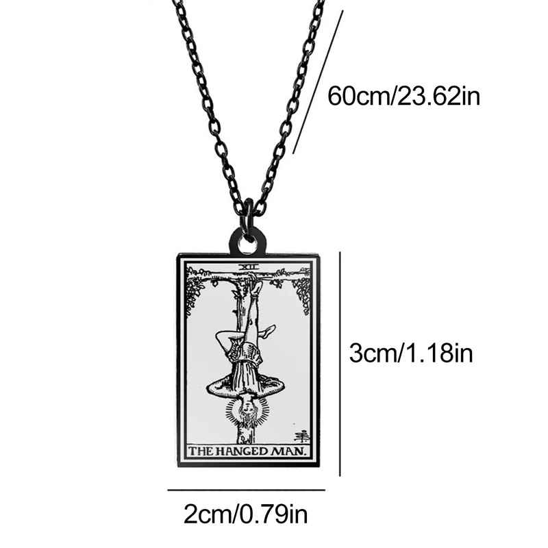 Collana con ciondolo carta dei tarocchi in acciaio inox_voghion.com