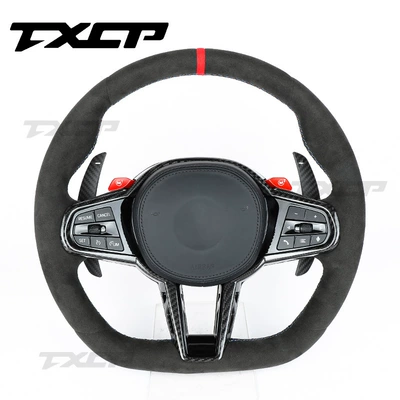 Suitable for Bmw M2M3M4M5M6M8X3Mx4Mx5Mx6Mxm Old Model Upgrade to New 2025 M4 Steering Wheel (Steering wheel) - suede-leather