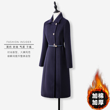 职业装毛呢大衣女中长款呢子外套空姐酒店银行售楼部工作服女秋冬